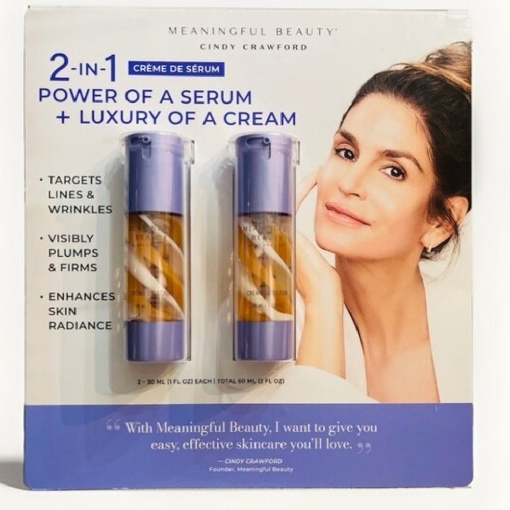 Meaningful Beauty Crème De Serum 2 Pack - 1 Fl Oz Each- New Sealed
